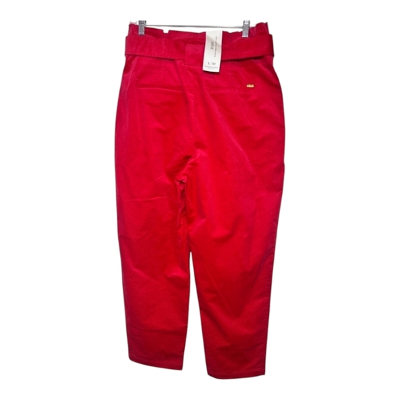 Anthropologie Scotch & Soda Daisy High Rise Straight Leg Paper Bag Red Pants Lg - Picture 3 of 11